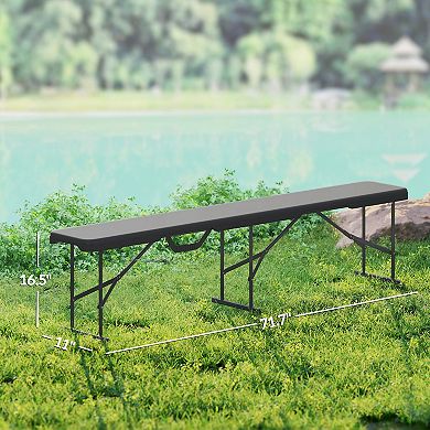 Outsunny 2 Pack 6 ft. Plastic Folding Benches