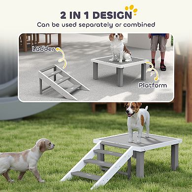 PawHut Wooden Dog Training Platform, Pet Training Place Board
