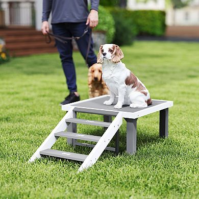 PawHut Wooden Dog Training Platform, Pet Training Place Board