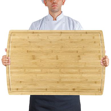 36" x 24" Extra Large Cutting Board for Kitchen with Juice Groove and Handles