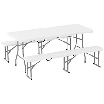 Outsunny 6FT 3 pc Portable Picnic Table Bench Set