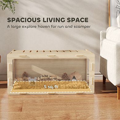 PawHut 39 in Hamster Cage w/ Easy View Acrylic Panels, Openable Roof