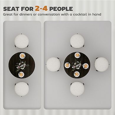 HOMCOM Round Dining Table, Kitchen Table for 2-4 People