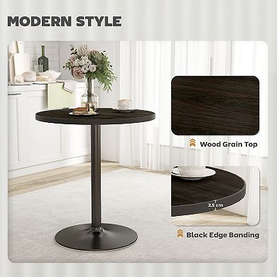 HOMCOM Round Dining Table, Kitchen Table for 2-4 People