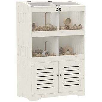 PawHut Large Hamster Cage for Multiple Small Pets with Storage Cabinet