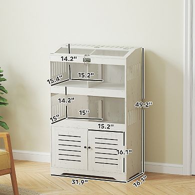PawHut Large Hamster Cage for Multiple Small Pets with Storage Cabinet