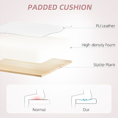 HOMCOM PU Leather Office Chair, Reclining Desk Chair with Headrest