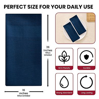 Lux Decor 6 Piece Kitchen Towels Set 16x26 100% Cotton Terry Cloth Ultra Absorbent, Soft, Durable