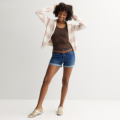 Juniors' SO® Curvy Size Low Rise Midi Shorts