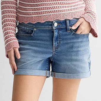 Juniors' SO® Curvy Size Low Rise Midi Shorts