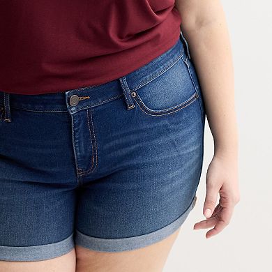 Juniors' Plus Size SO® Low Rise Midi Shorts