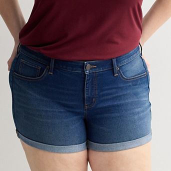 Juniors' Plus Size SO® Low Rise Midi Shorts
