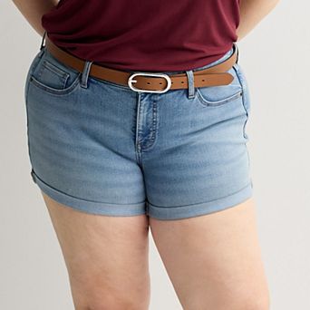 Juniors' Plus Size SO® Low Rise Midi Shorts