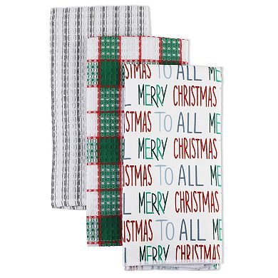 Merry Merry Basket with 3 Tea Towels – Set