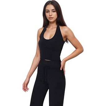 Women's Halter Active Tank Top with Stretch Fit and Built-In Light Support Shelf