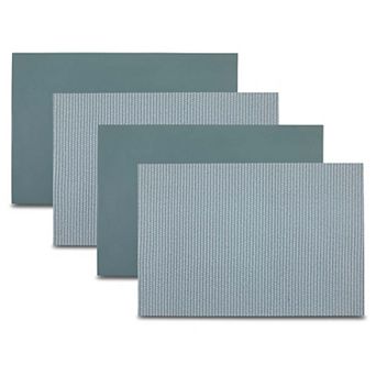 Dainty Home Exeter Reversible Premium Faux Leather 12" x 18" Rectangular Placemats Set of 4