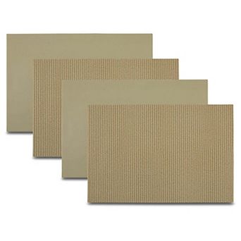 Dainty Home Exeter Reversible Premium Faux Leather 12" x 18" Rectangular Placemats Set of 4