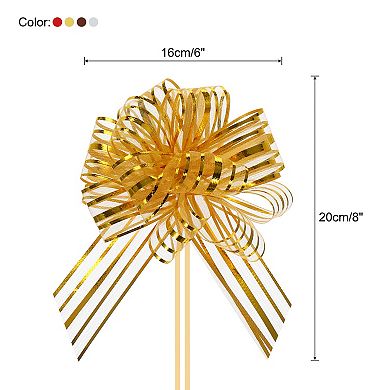20pcs 8" Large Organza Pull Bow Metallic Chiffon Gift Wrapping Bows Ribbon
