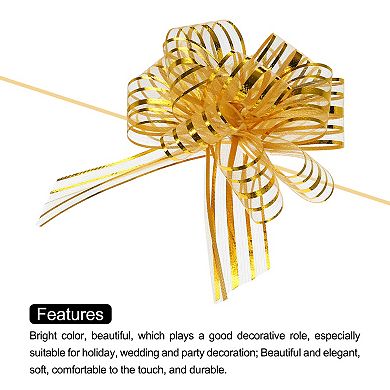 20pcs 8" Large Organza Pull Bow Metallic Chiffon Gift Wrapping Bows Ribbon