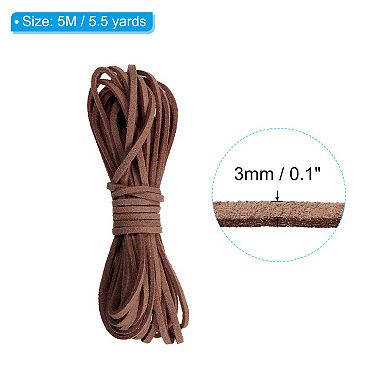 5.5 Yards x 3mm Faux Suede Leather Cord, Leather Lace String for Beading Making DIY Crafts