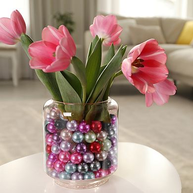 500Pcs Faux Pearl for Vase Filler, 10mm No Hole ABS Round Pearls for Crafting, Jewelry Making