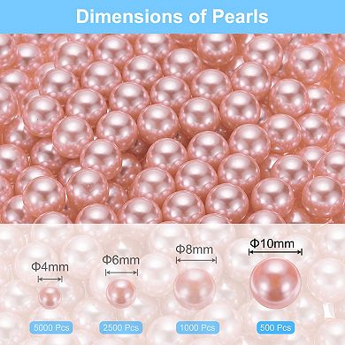 500Pcs Faux Pearl for Vase Filler, 10mm No Hole ABS Round Pearls for Crafting, Jewelry Making