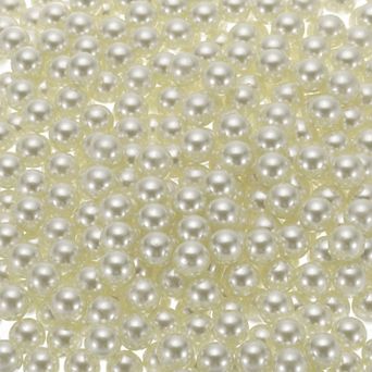 500 pc Faux Pearl for Vase Filler, 10mm No Hole ABS Round Pearls for Crafting, Jewelry Making