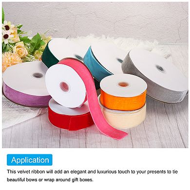 Velvet Ribbon 1 1/2 Inch x 25 Yard Single Face Spool Silky for Gift Wrapping