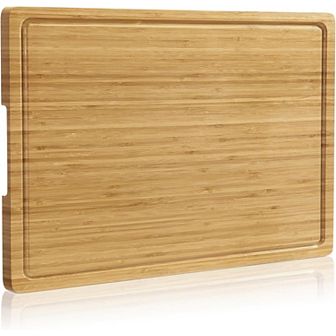 Wood Cutting Board for Kitchen, Wooden Butcher Block for Meat and Vegetables
