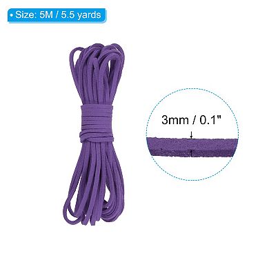 5.5 Yards x 3mm Faux Suede Leather Cord, Leather Lace String for Beading Making DIY Crafts