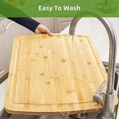 Extra Large Cutting Board, Meal Prep & Serving Wooden Cutting Board for Kitchen
