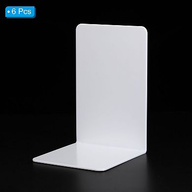 Acrylic Bookends, 6 Pcs L-shaped Book Ends for Shelves Magazine Stand