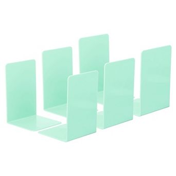 Acrylic Bookends, 6 pc L-shaped Book Ends for Shelves Magazine Stand