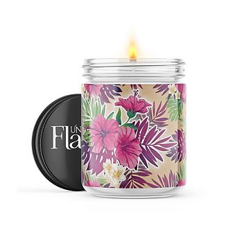 Tropical Flowers 16-oz Candle Jar - Volcano