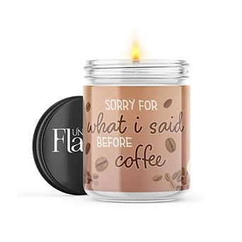 Sorry for What I said Before Coffee 16-oz Candle Jar - Volcano