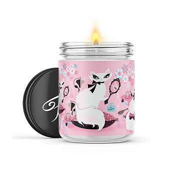 Boudoir Kitty with Mirror 16-oz Candle Jar - Eucalyptus