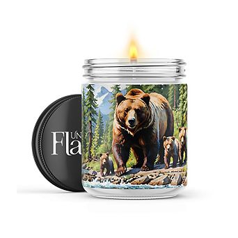 Grizzly Bears 16-oz Candle Jar - Wildflowers
