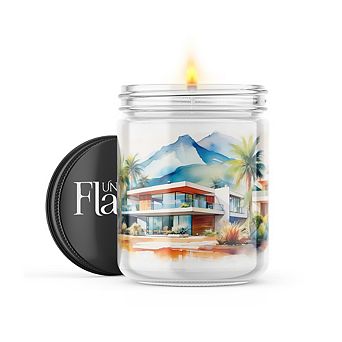 Retro Houses 16-oz Candle Jar - Warm Vanilla Sugar