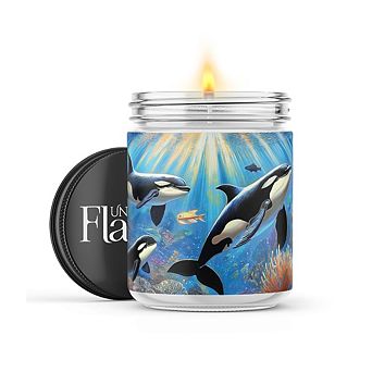 Orcas Watercolor 16-oz Candle Jar - Inner Peace
