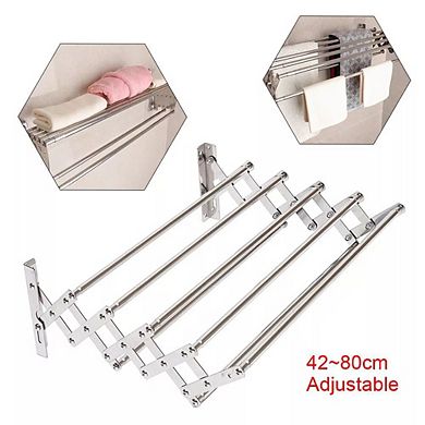 Retractable Wall Mounted Clothes Towel Drying Rack Shelf Hanger