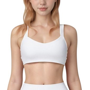 Women's High Neck Sports Bra with Cutout Back Detail and Wide Underband for Medium Support
