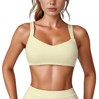 Women's High Neck Sports Bra with Cutout Back Detail and Wide Underband for Medium Support