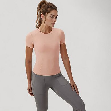 Women's Short Sleeve Performance Tee with Crew Neck and Slim Fit Stretch Fabric
