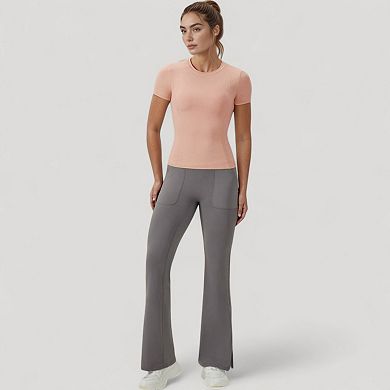 Women's Short Sleeve Performance Tee with Crew Neck and Slim Fit Stretch Fabric
