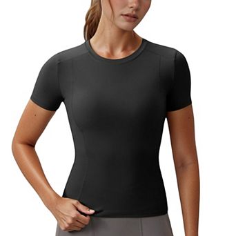 Women's Short Sleeve Performance Tee with Crew Neck and Slim Fit Stretch Fabric