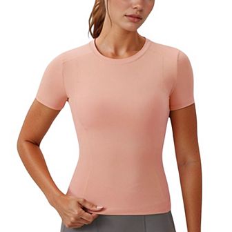 Women's Short Sleeve Performance Tee with Crew Neck and Slim Fit Stretch Fabric