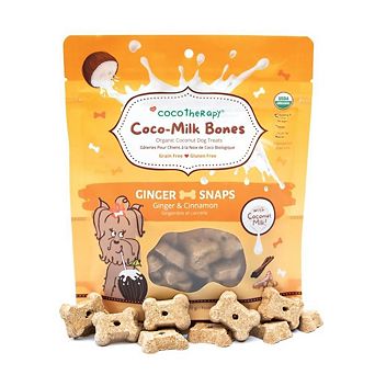Cocotherapy Coco-milk Bones Ginger Snaps Biscuit - Organic Coconut Treat For Dogs (6 Oz)