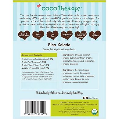 Cocotherapy Pure Hearts Coconut Cookies Pina Colada (pineapple Coconut), (1 Pouch), 5 Oz.