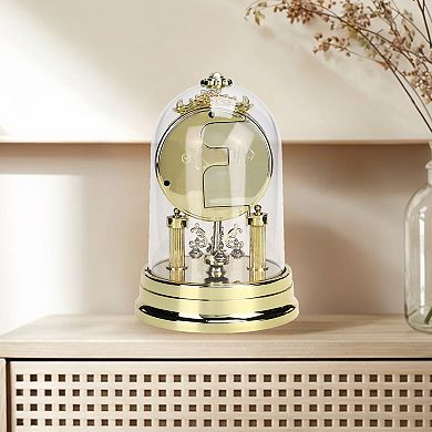 Vintage Desk Clock, Silent Retro Luxurious Clocks, Battery Operated for Bedroom, 6.8x4.3x4.3 inch