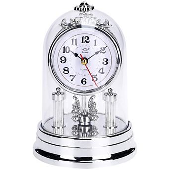 Vintage Desk Clock, Silent Retro Luxurious Clocks, Battery Operated for Bedroom, 6.8x4.3x4.3 inch